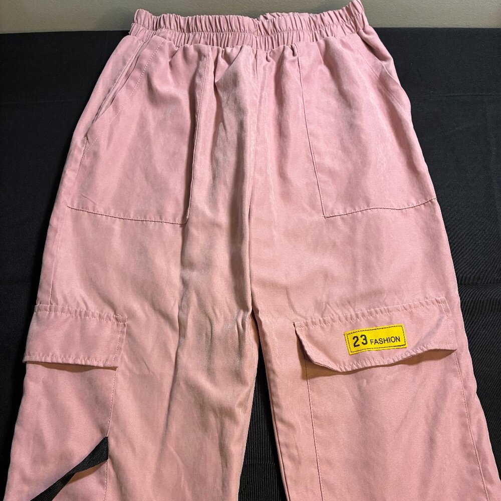 Blush Pink Cargo Jogger Pants Women’s Size Small Streetwear